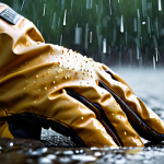 **Image prompt:** Close-up of a hand wearing a high-quality Gore-Tex waterproof glove in heavy rain. Focus on the water beading up on the fabric and the glove's robust stitching. The background should be blurred to emphasize the glove's water-resistant properties.